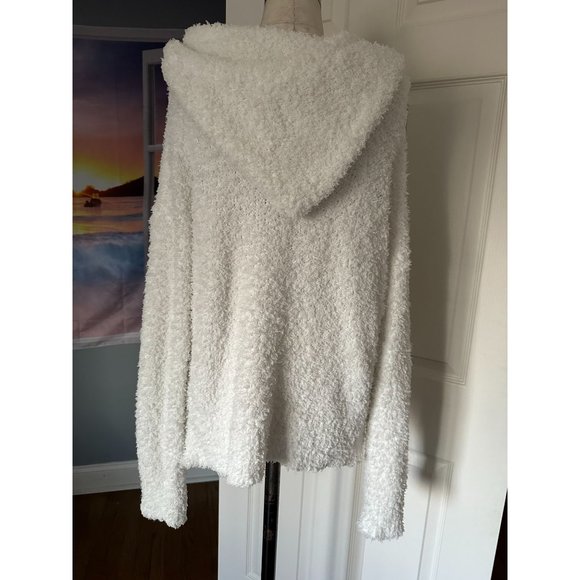 POL White Fuzzy Pullover Hoodie fits M/L - Picture 2 of 4